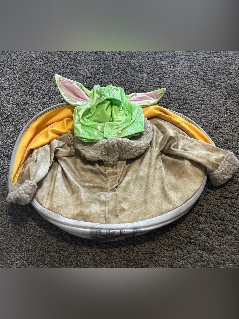 Disney Baby Grogu-Inspired Costume in Green, Tan and Yellow